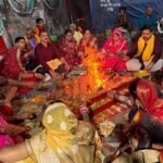 सर्वमंगला मंदिर में वैदिक मंत्रोच्चार के बीच हवन, कन्या भोज और भंडारे में शामिल हुए भक्त